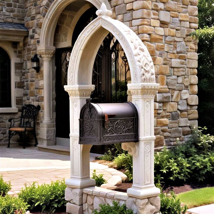 timeless gothic arch style mailbox post