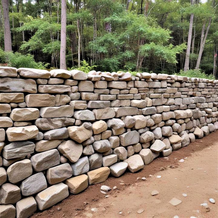 timeless stacked stone retaining wall