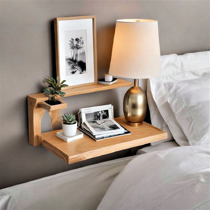 traditional floating bedside shelf