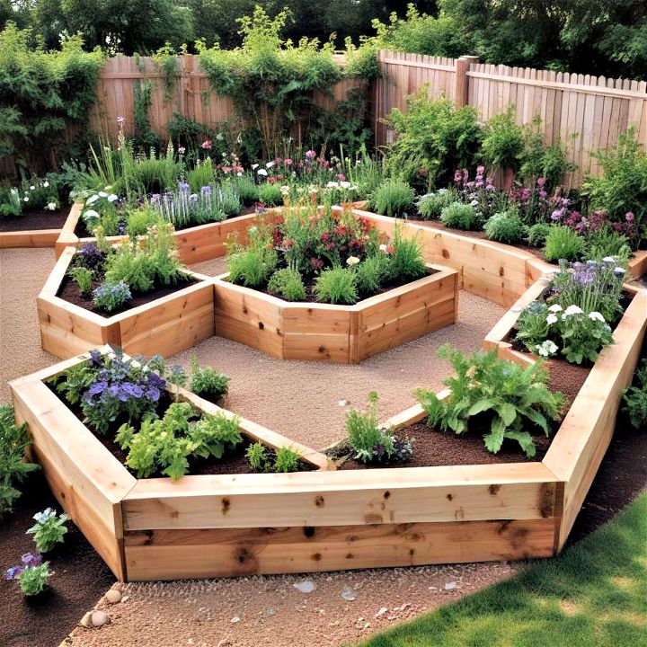 traditional geometric shaped raised beds
