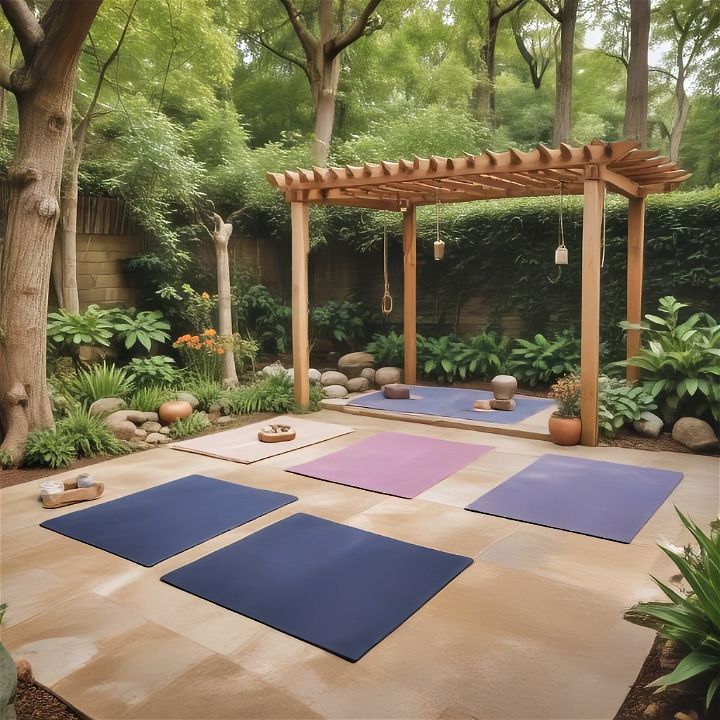 tranquil outdoor yoga studio