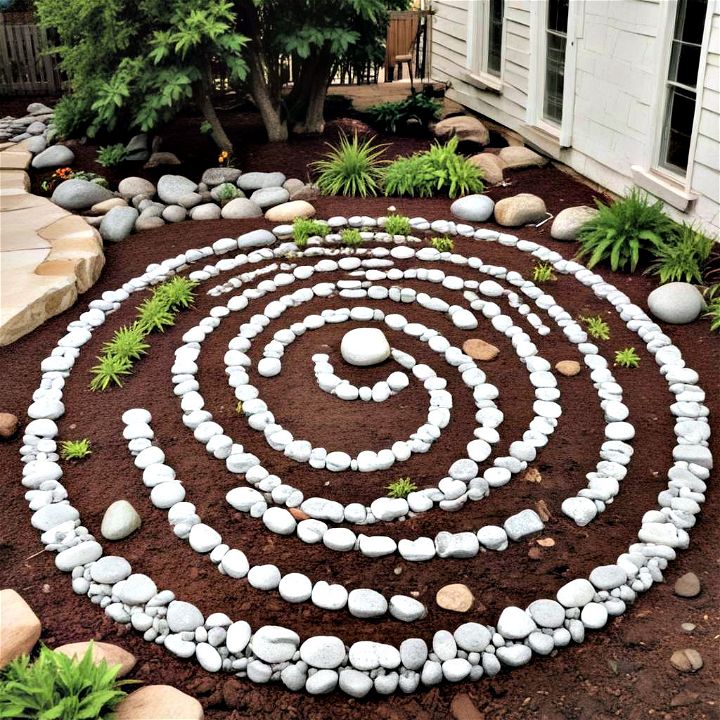 unique developing a rock and mulch labyrinth
