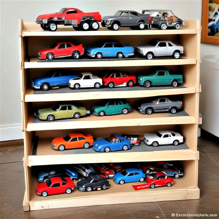 unique diy toy cars garage from a shoebox storage solution