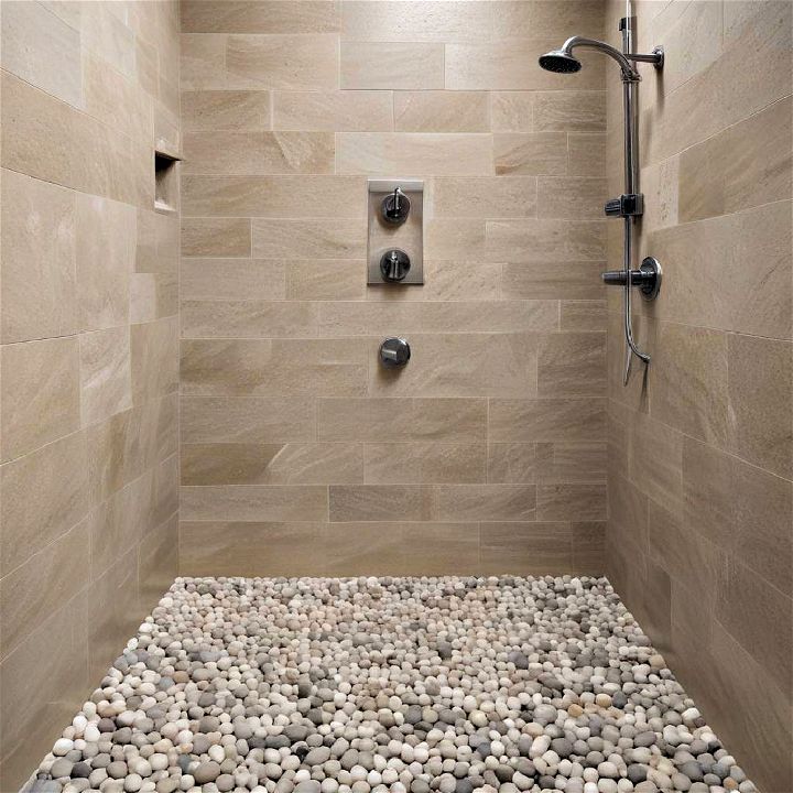 unique pebble floor tiles smallest shower space