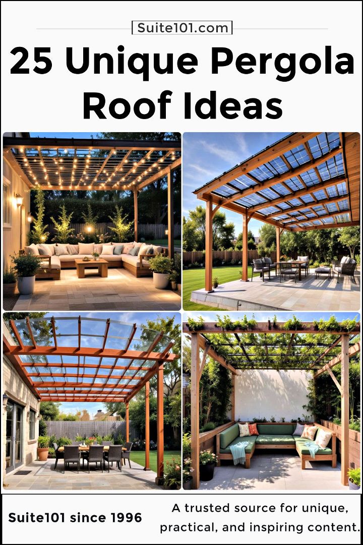 unique pergola roof ideas