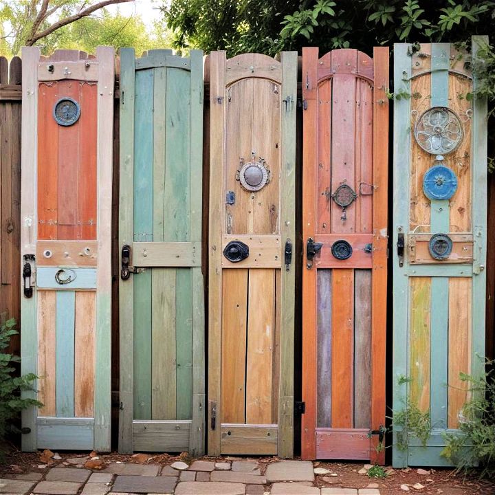 unique recycled doors fence