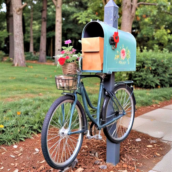 unique upcycled bicycle post