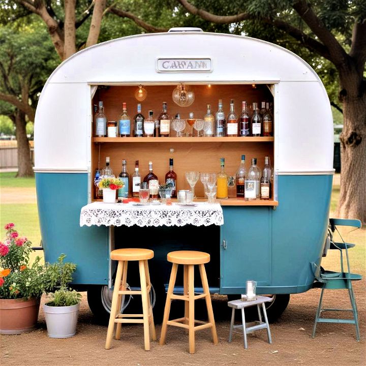 unique vintage caravan bar