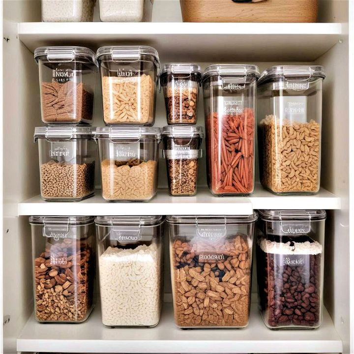 use clear containers for dry goods