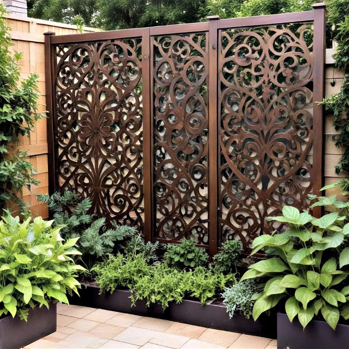 utilizing decorative panels backyard privacy