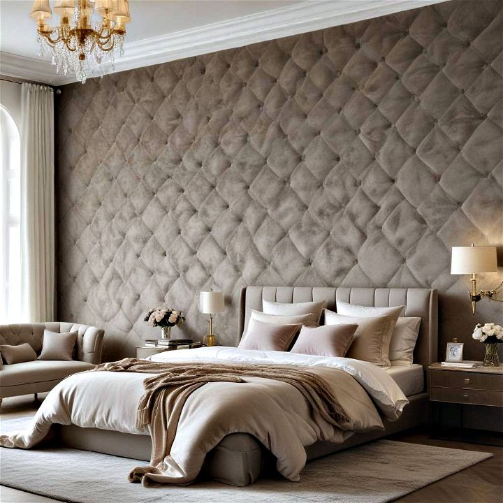 velvet fabric wall for bedrooms