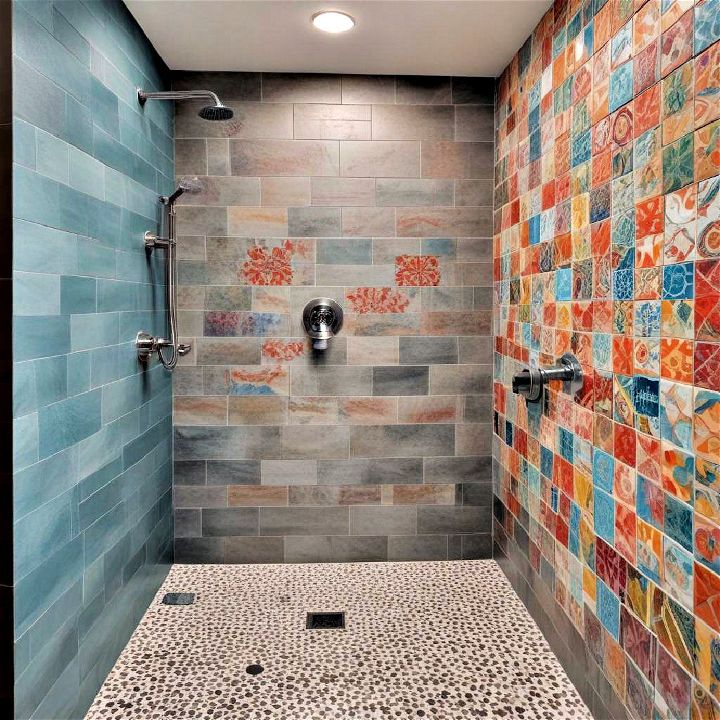 vibrant accent wall tiles pattern