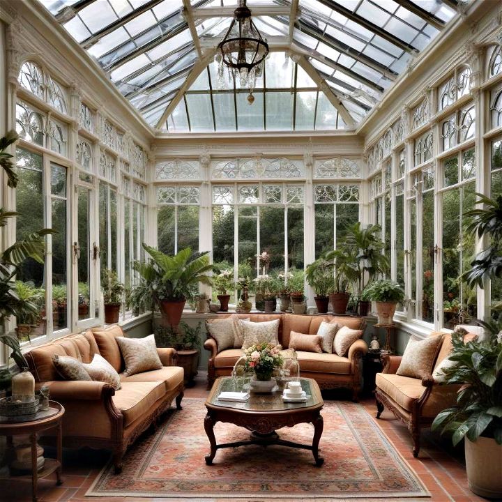victorian inspired elegant conservatory