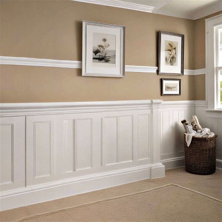 vinyl wainscoting for durability and ease of maintenance