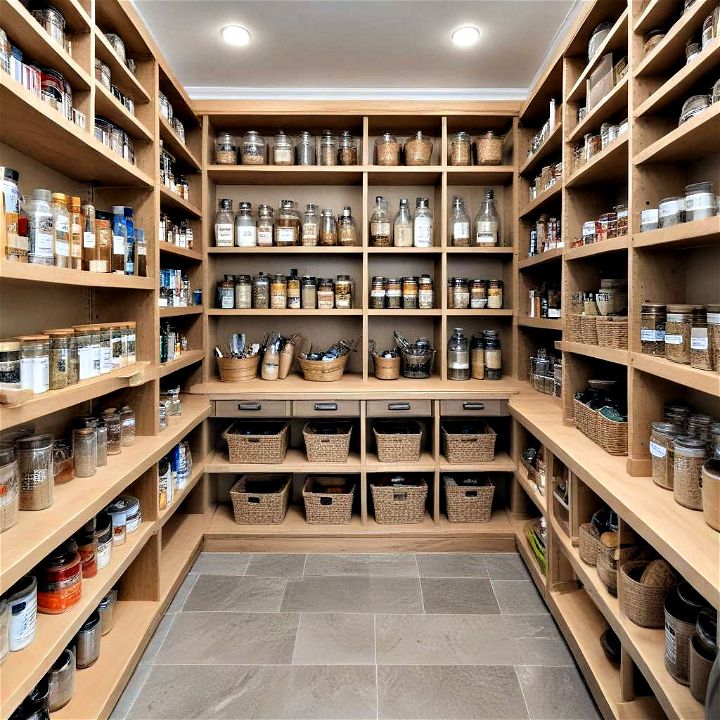 walk in pantry organized and accessible