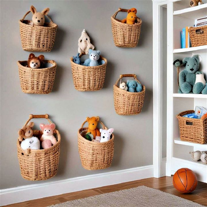 wall mounted baskets for children