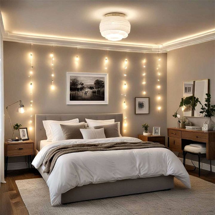 warm and inviting bedroom mood lighting