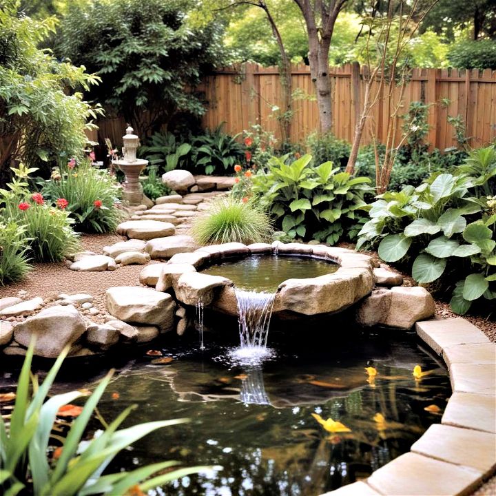 water features outdoor living space