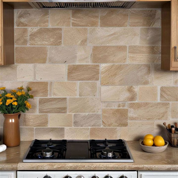 welcoming tumbled stone tiles for kitchen
