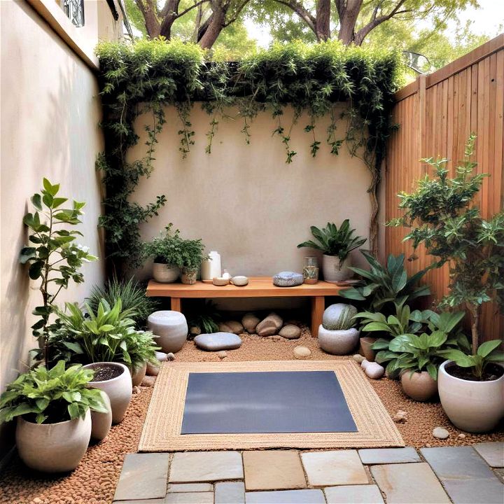 wellness inspired side yard yoga corner