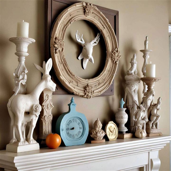 whimsical accents mantel decor