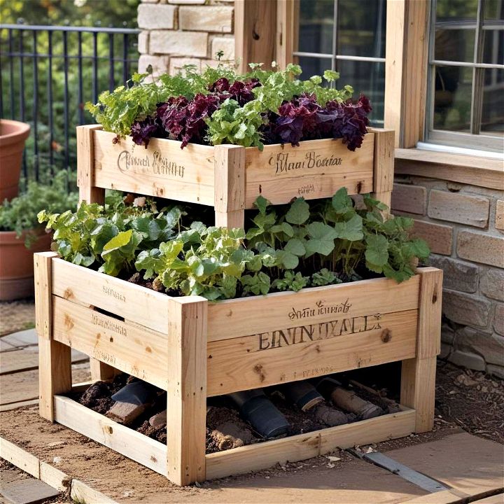 wine crate planters