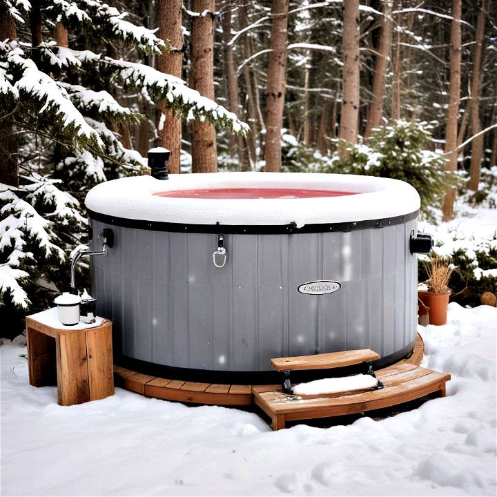 wonderful winter hot tub