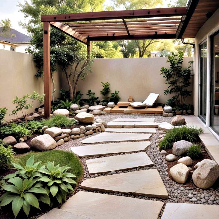 zen inspired minimalist patio sanctuary