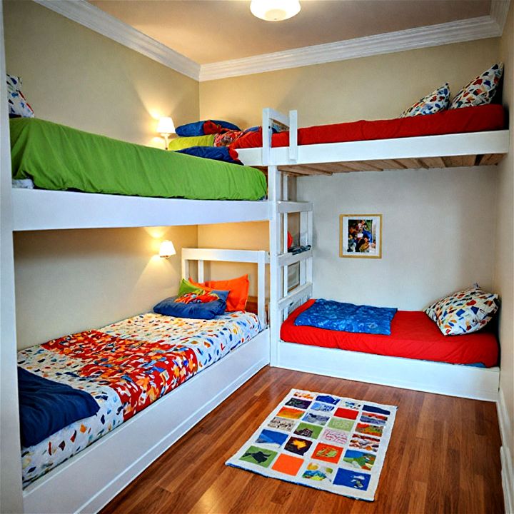 2 bunk beds for a small room