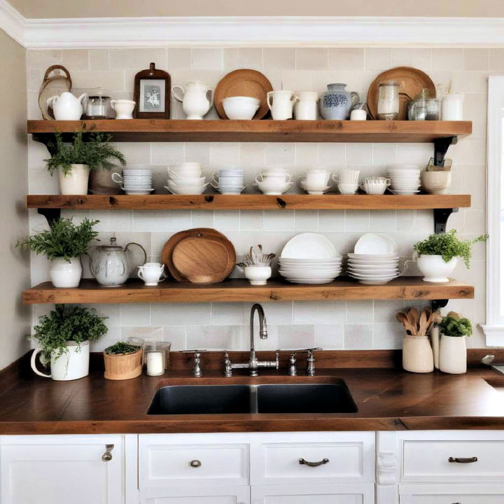 Farmhouse Style kitchen Shelves