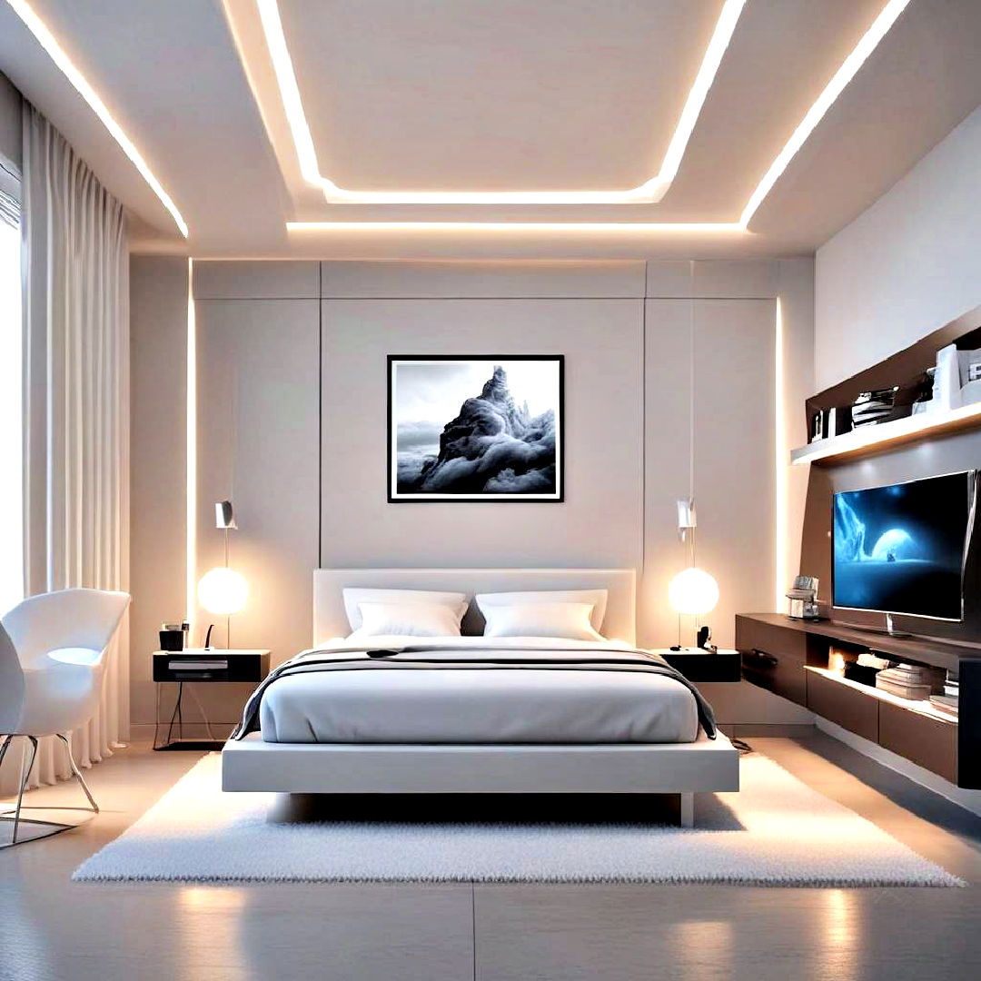 Modern Futuristic Minimalism Bedroom