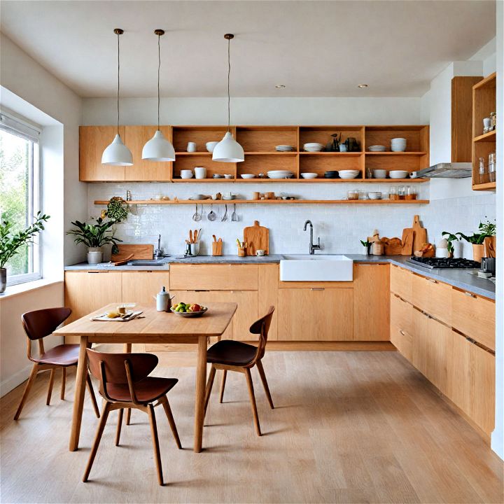 Scandinavian inspired minimalistic open kitchen
