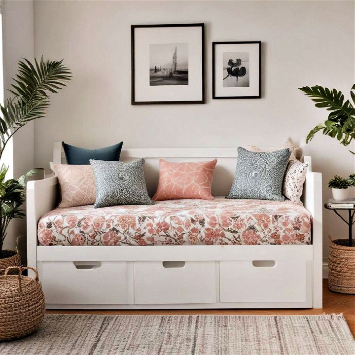 Storage daybed for maximizing space in compact room