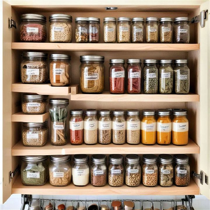 Vertical space pantry jar racks