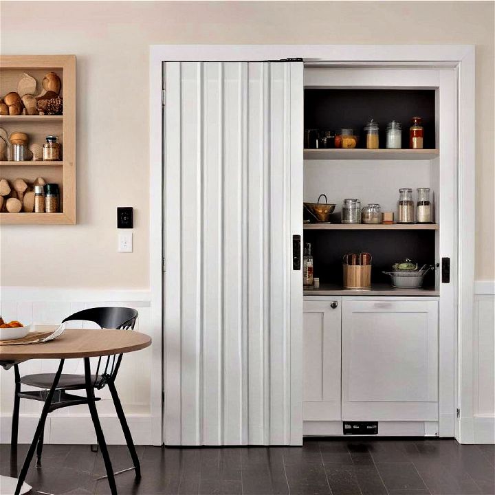 accordion door for providing full pantry access