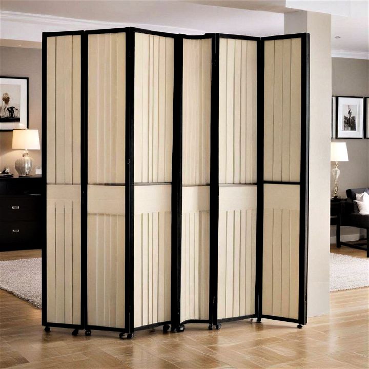 accordion style room divider for guest bedroom