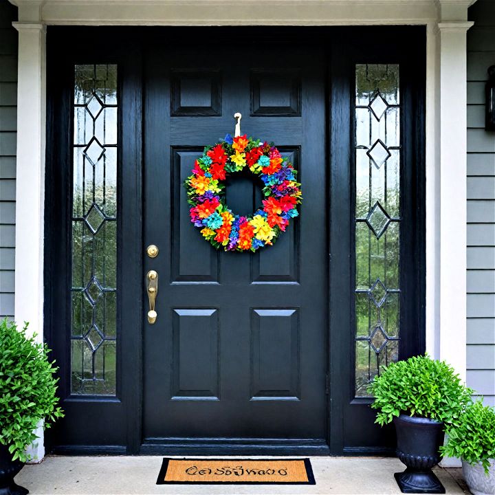 add a pop of color to your black front door