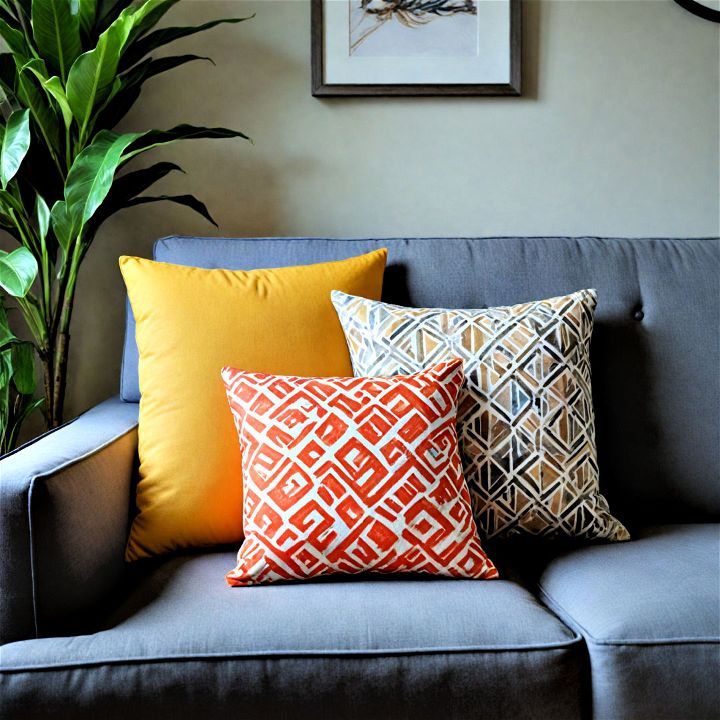 add a pop of color with accent pillows