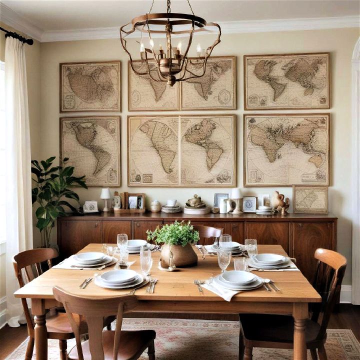 add historical charm with antique maps