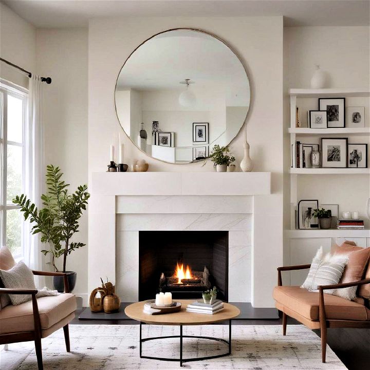 add modern minimalist accents around your fireplace