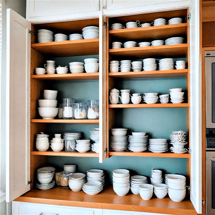 adjustable kitchen cabinet shelving for storing different sized items