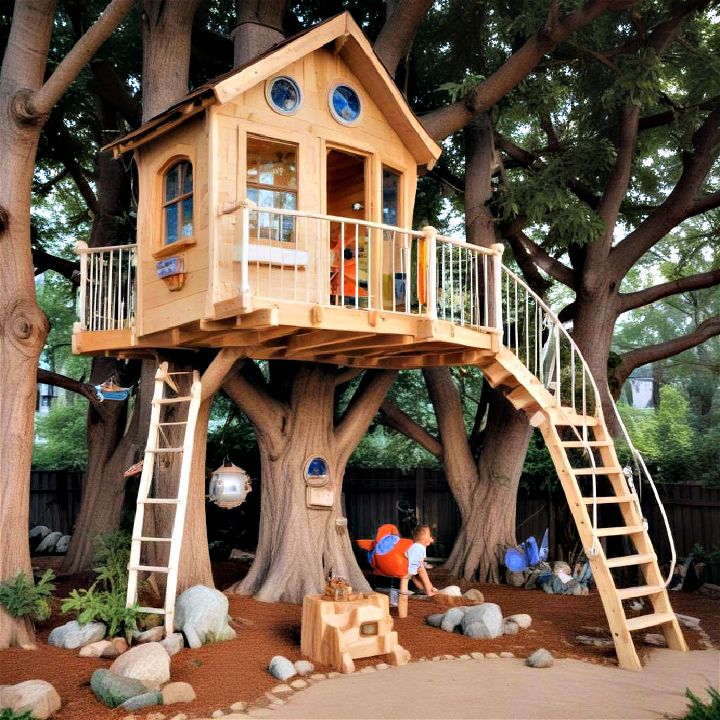 adventure in a space themed treehouse