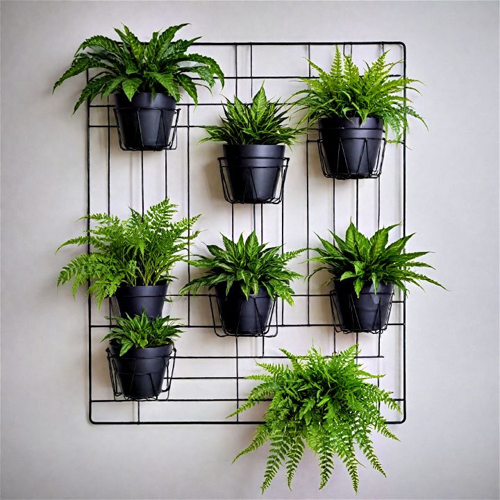 airy modern wire frame wall planter