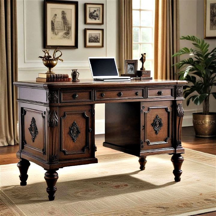 antique desk intricate designs