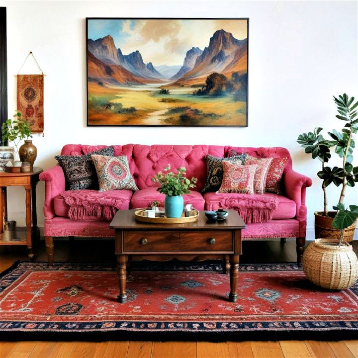 antique furniture pieces boho living room