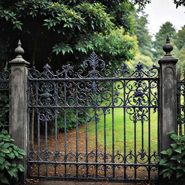 antique gate insert to bring a sense of history to your front yard