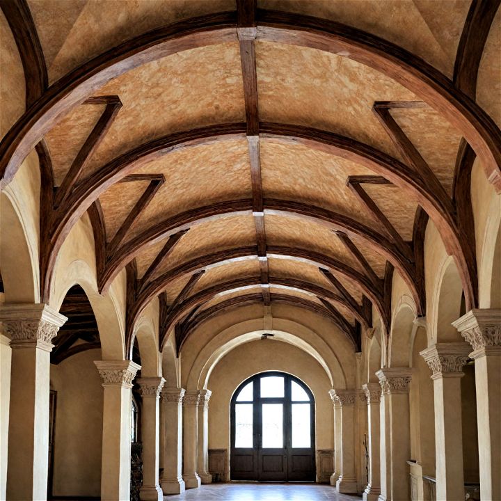 arched beams ceiling to add an architectural element