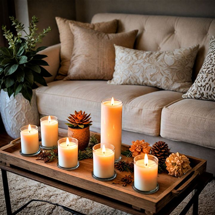 aromatic candle arrangement to elevate the mood