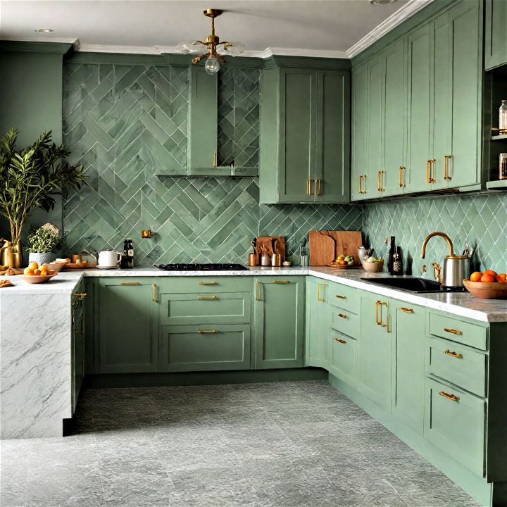 art deco accents to give your kitchen a splash of glamour