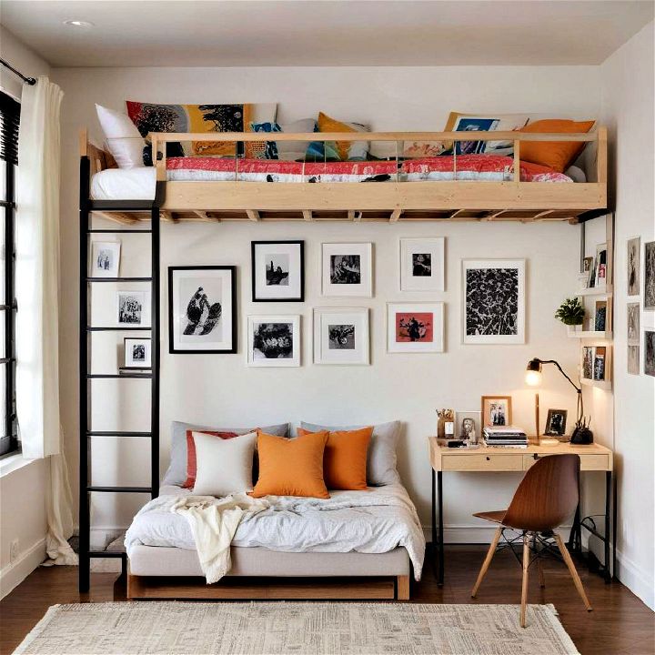 art display loft bed